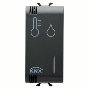 sonda de termorregulación/humedad knx - 1 módulo - negro - chorusmart