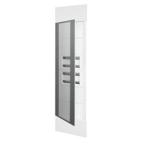 DOMO CENTER - KIT FRONTAL - PUERTA DE CRISTAL TRANSPARENTE FUMÉ - 2 PANEL TRUQUELADOS 40 MODULI - H.2700 - METÁLLICOS - BLANCO RAL 9003