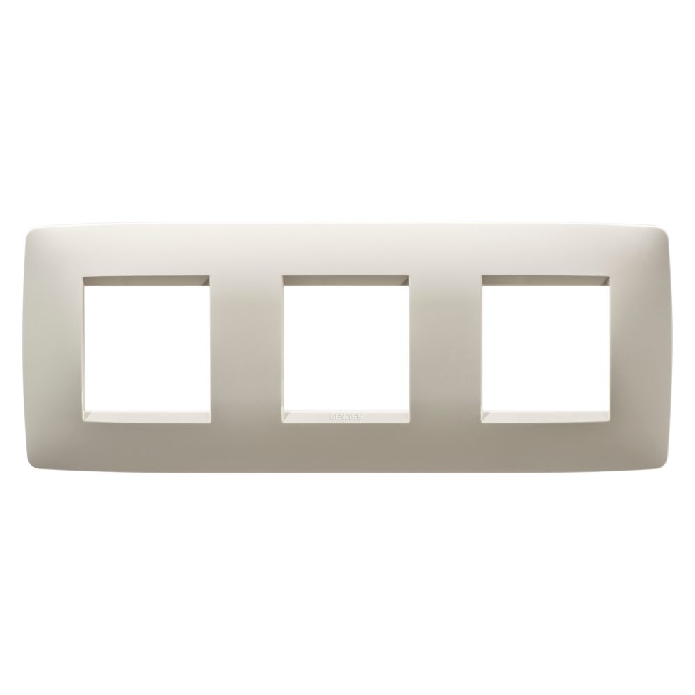  one international plate - in technopolymer - 2+2+2 modules horizontal - ivory - chorusmart
