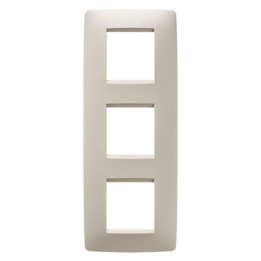  one international plate - in technopolymer - 2+2+2 modules vertical - ivory - chorusmart