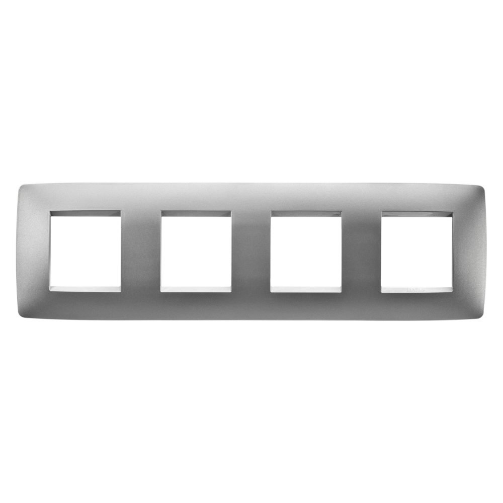  placca one international - in tecnopolimero verniciato - 2+2+2+2 posti orizzontale - titanio - chorusmart