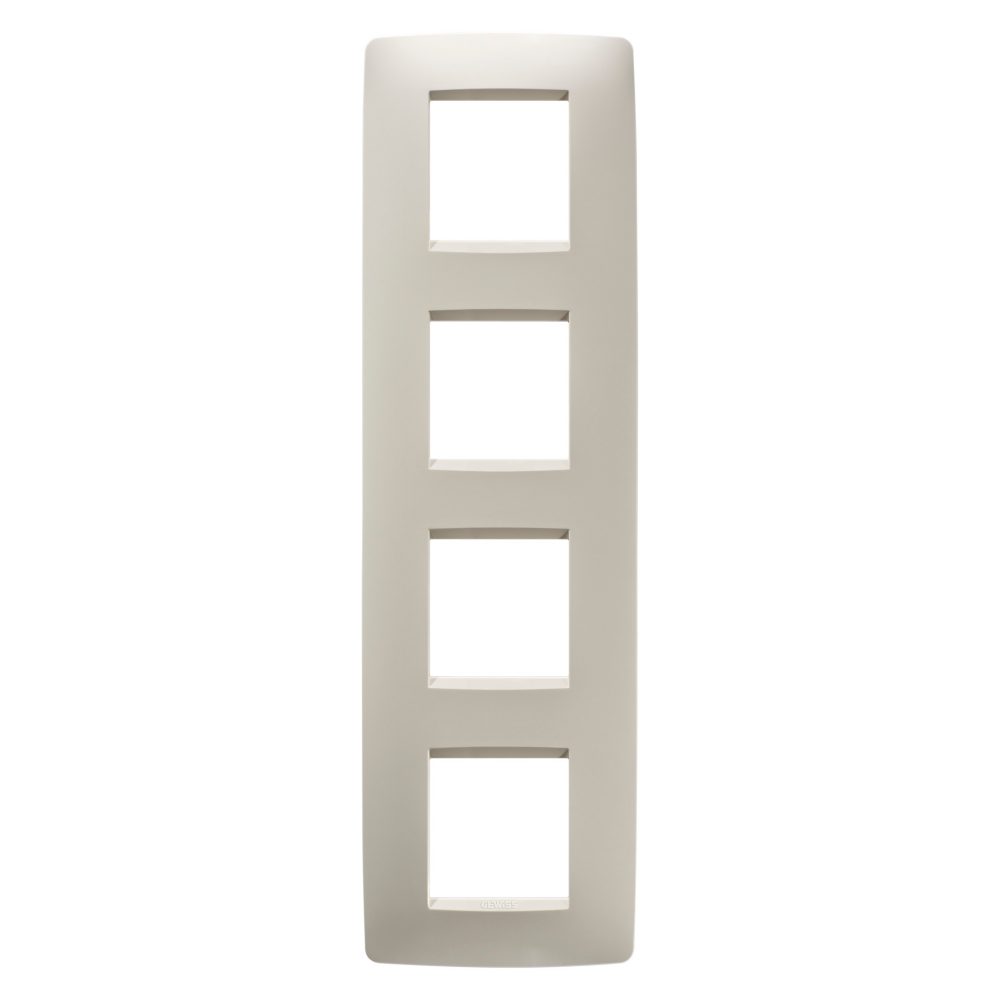  one international plate - in technopolymer - 2+2+2+2 modules vertical - ivory - chorusmart