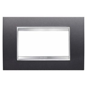 lux abdeckrahmen - in lackiertem technopolymer - 4 module - schiefergrau - chorusmart