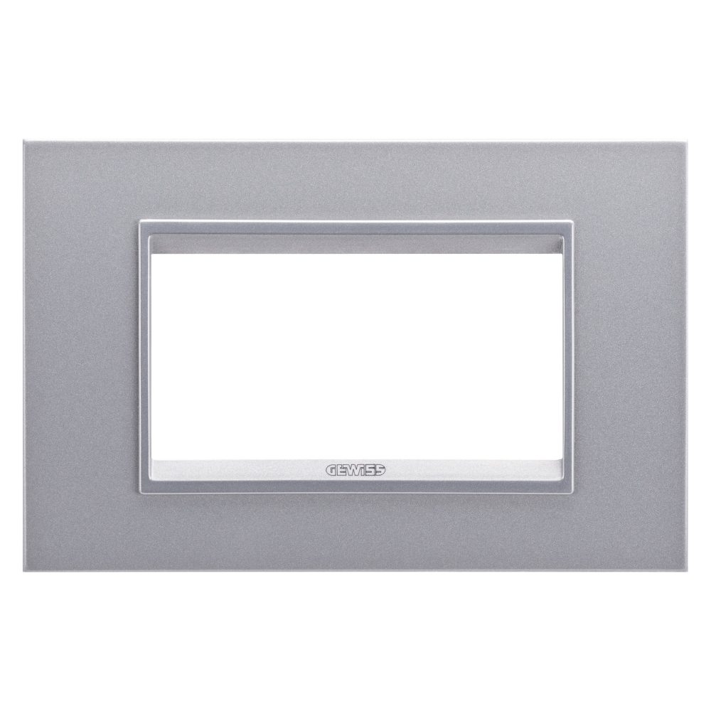  placa lux - tecnopolímero - 4 módulos - titanio monocromo - chorusmart