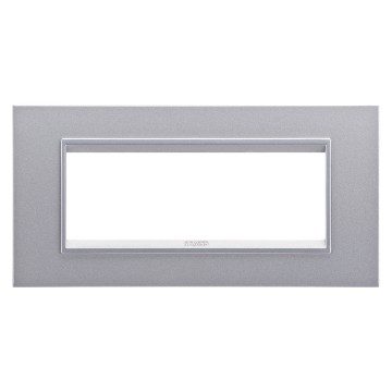  LUX PLATE - IN TECHNOPOLYMER - 6 MODULES - MONOCHROME TITANIUM - CHORUSMART