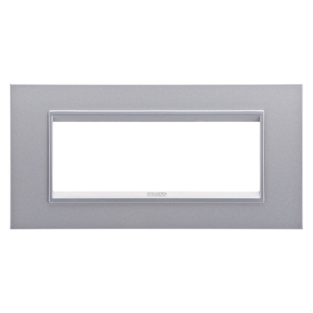  placa lux - tecnopolímero - 6 módulos - titanio monocromo - chorusmart