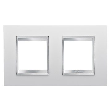  LUX INTERNATIONAL PLATE - IN TECHNOPOLYMER - 2+2 MODULES HORIZONTAL - WHITE - CHORUSMART