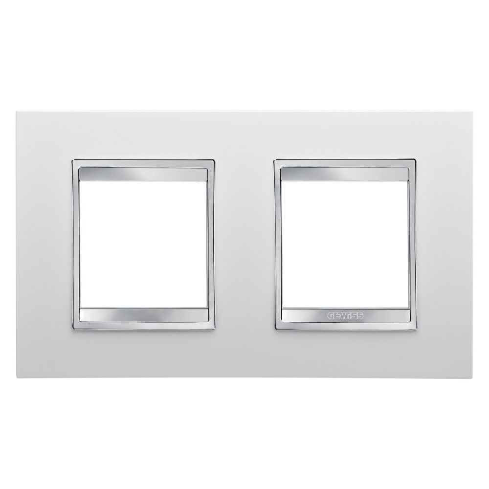  lux international plate - in technopolymer - 2+2 modules horizontal - white - chorusmart