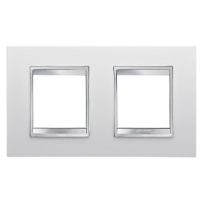 LUX INTERNATIONAL PLATE - IN TECHNOPOLYMER - 2+2 MODULES HORIZONTAL - WHITE - CHORUSMART