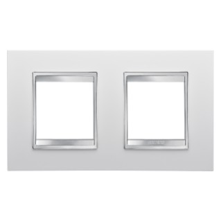 LUX INTERNATIONAL PLATE - IN TECHNOPOLYMER - 2+2 MODULES HORIZONTAL - WHITE - CHORUS