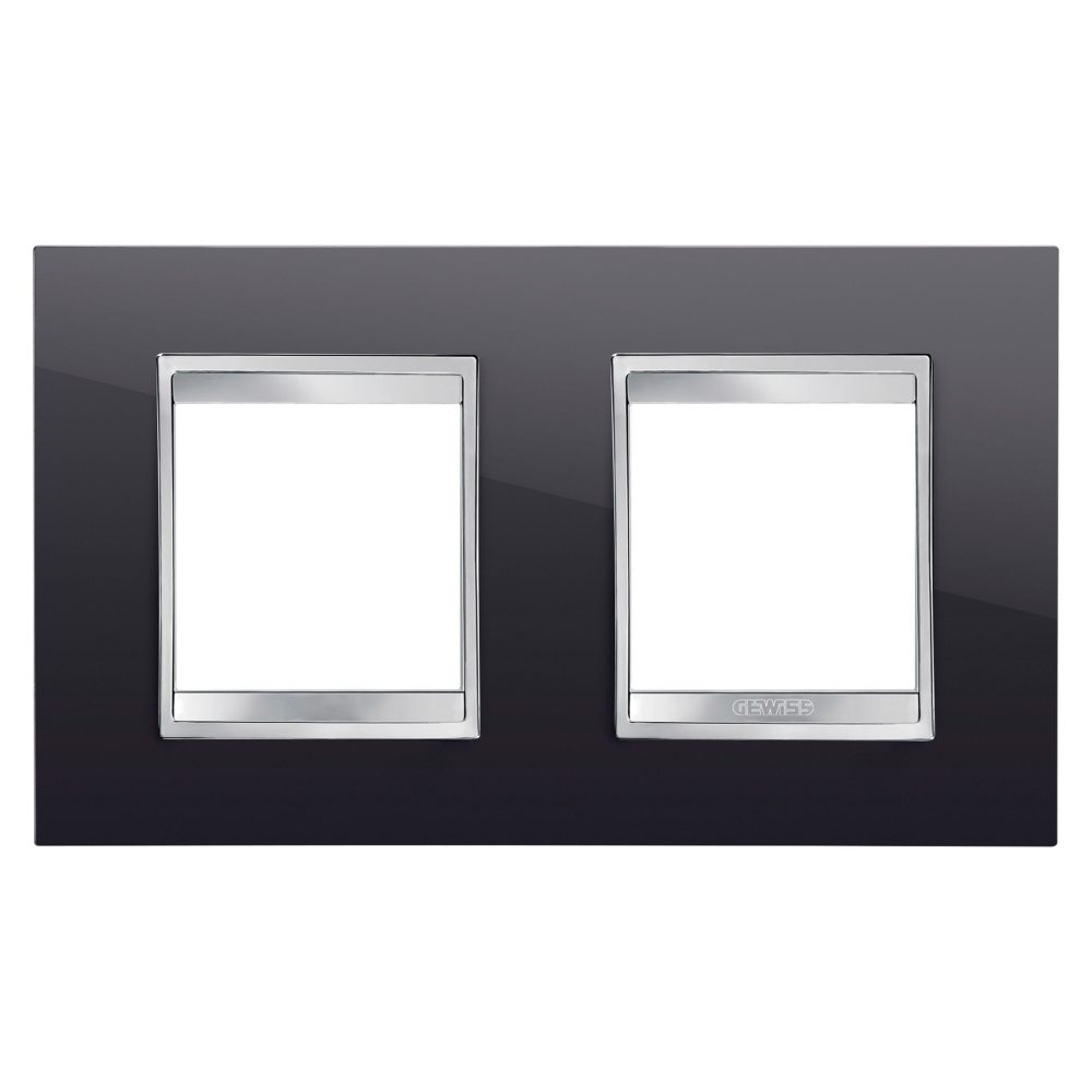  lux international plate - in technopolymer - 2+2 modules horizontal - toner black - chorusmart