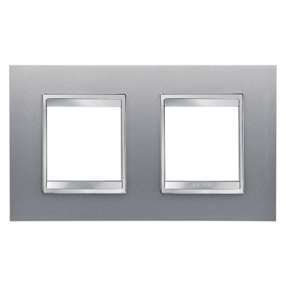  lux international plate - in painted technopolymer - 2+2 modules horizontal - titanium - chorusmart
