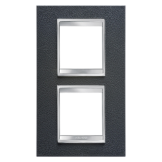 LUX INTERNATIONAL PLATE - IN TECHNOPOLYMER LEATHER FINISHING - 2+2 MODULES VERTICAL  - BLACK - CHORUS