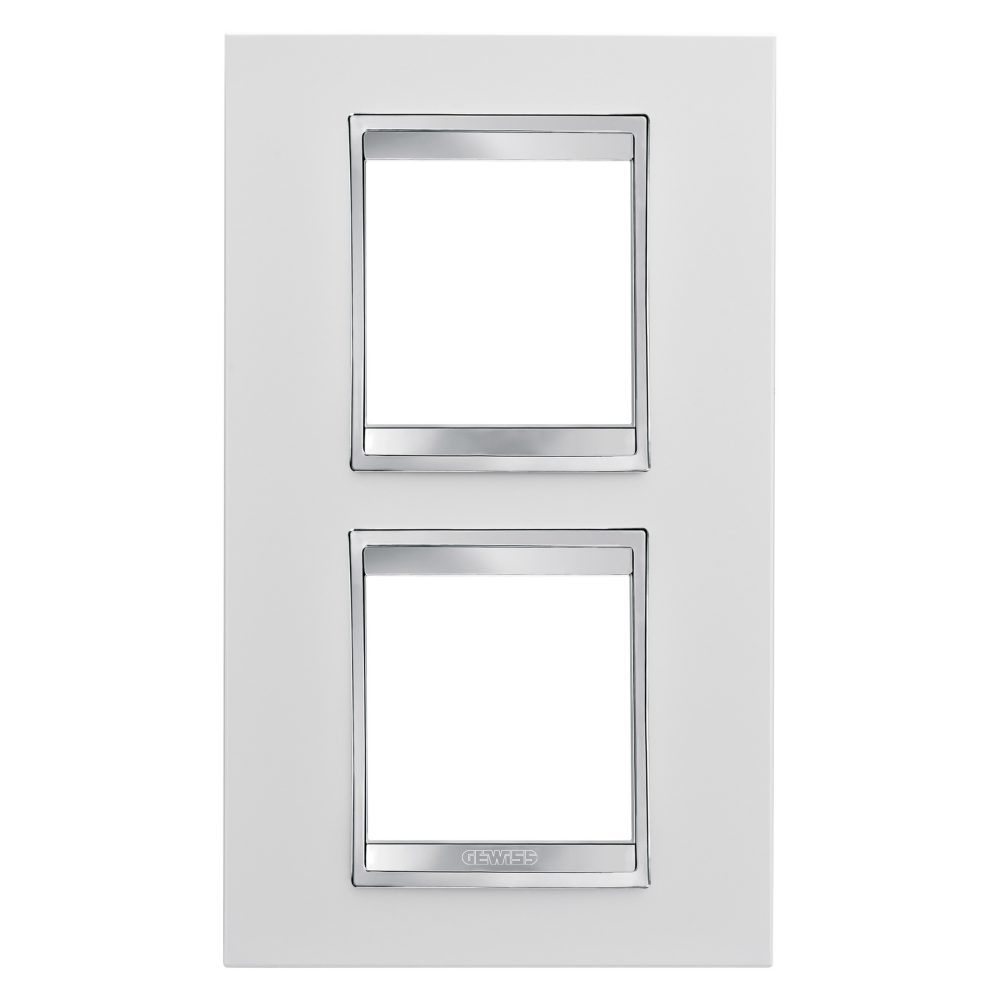  mezinárodní rámeček lux – z technopolymeru – 2+2 moduly svislé – bílá – chorusmart