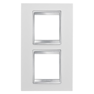 LUX INTERNATIONAL PLATE - IN TECHNOPOLYMER - 2+2 MODULES VERTICAL - WHITE - CHORUS