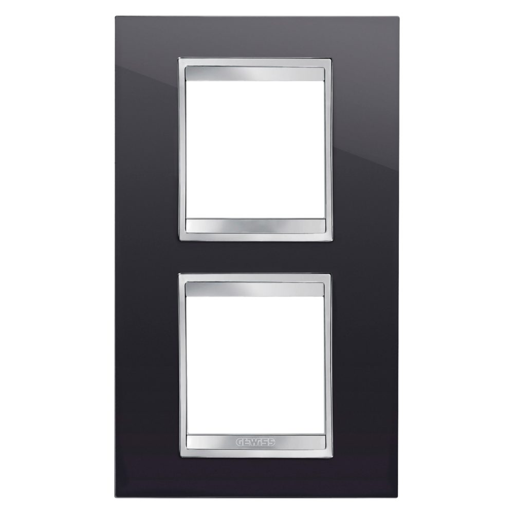  lux international plate - in technopolymer - 2+2 modules vertical - toner black - chorusmart