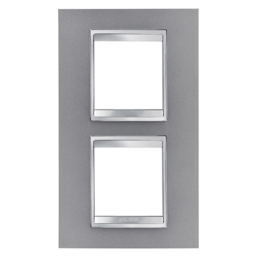  lux international plate - in painted technopolymer - 2+2 modules vertical - titanium - chorusmart