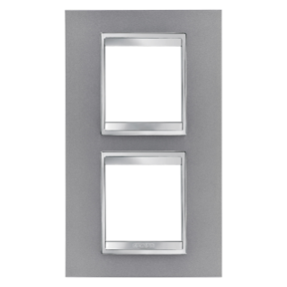 LUX INTERNATIONAL PLATE - IN PAINTED TECHNOPOLYMER - 2+2 MODULES VERTICAL  - TITANIUM - CHORUS