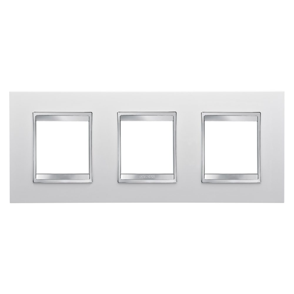  abdeckrahmen lux international - in technopolymer - 2+2+2 module horizontal - weiss - chorusmart