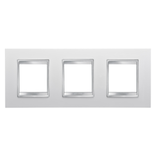 LUX INTERNATIONAL PLATE - IN TECHNOPOLYMER - 2+2+2 MODULES HORIZONTAL - WHITE - CHORUS