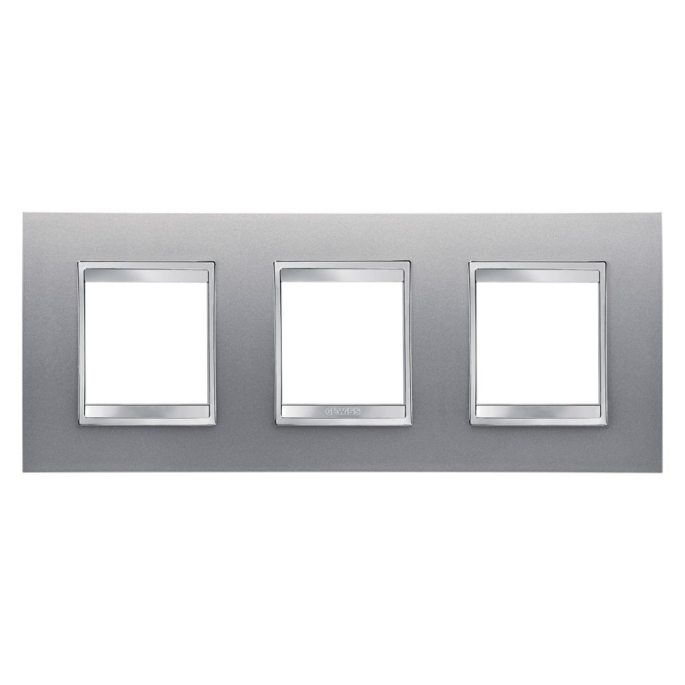  mezinárodní rámeček lux – z technopolymeru opatřeného nátěrem – 2+2+2 moduly vodorovné – titan – chorusmart