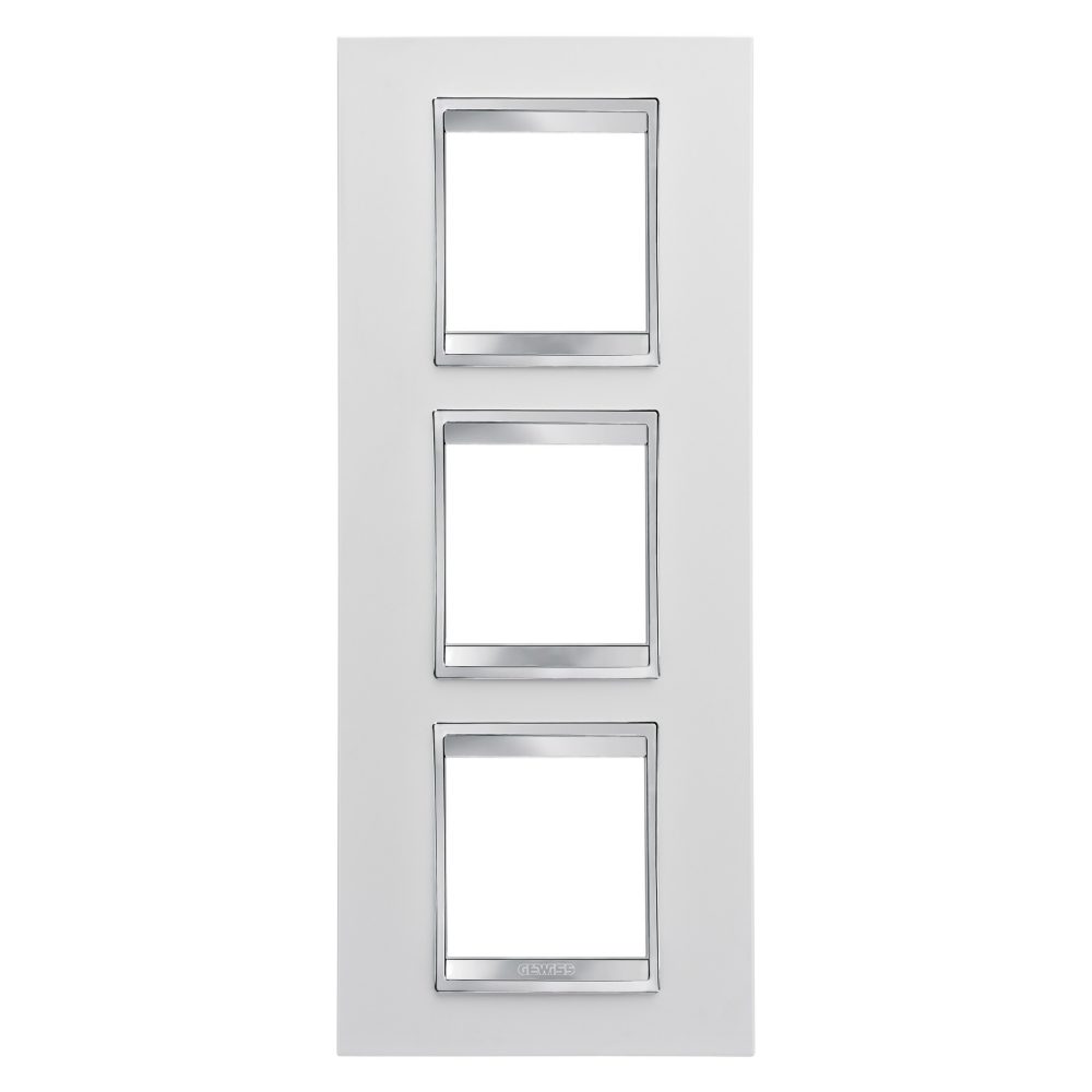  mezinárodní rámeček lux – z technopolymeru – 2+2+2 moduly svislé – bílá – chorusmart