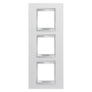 LUX INTERNATIONAL PLATE - IN TECHNOPOLYMER - 2+2+2 MODULES VERTICAL - WHITE - CHORUS