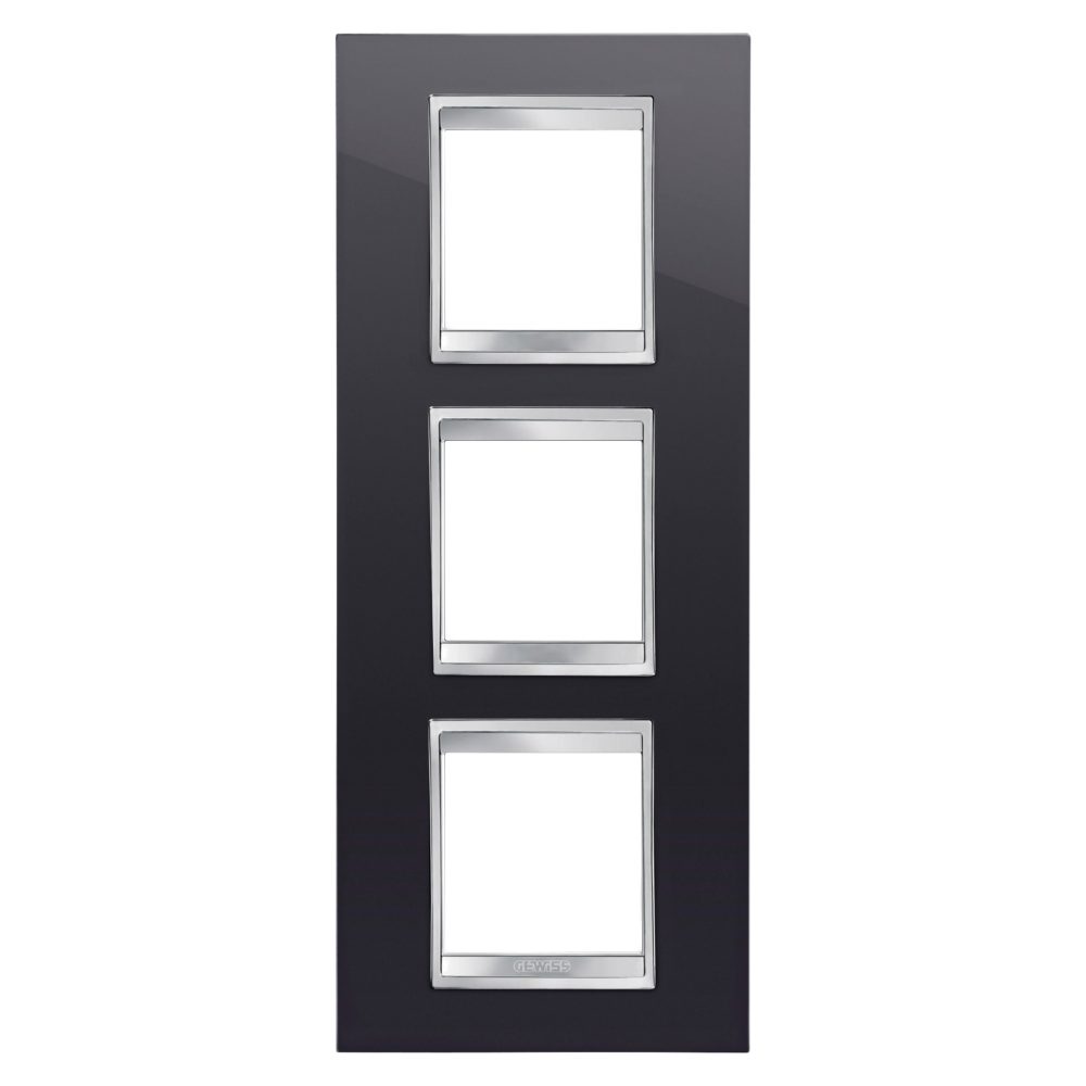  lux international plate - in technopolymer - 2+2+2 modules vertical - toner black - chorusmart
