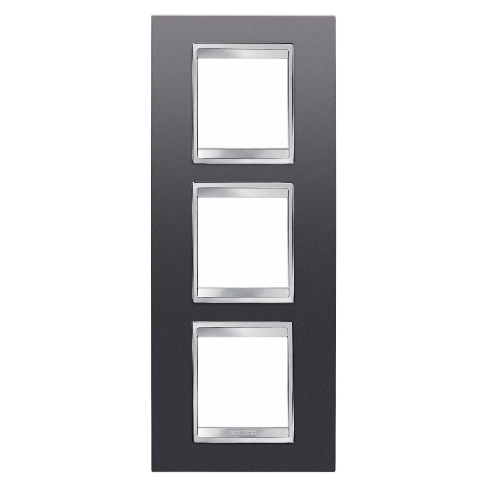 mezinárodní rámeček lux – z technopolymeru opatřeného nátěrem – 2+2+2 moduly svislé – břidlice – chorusmart