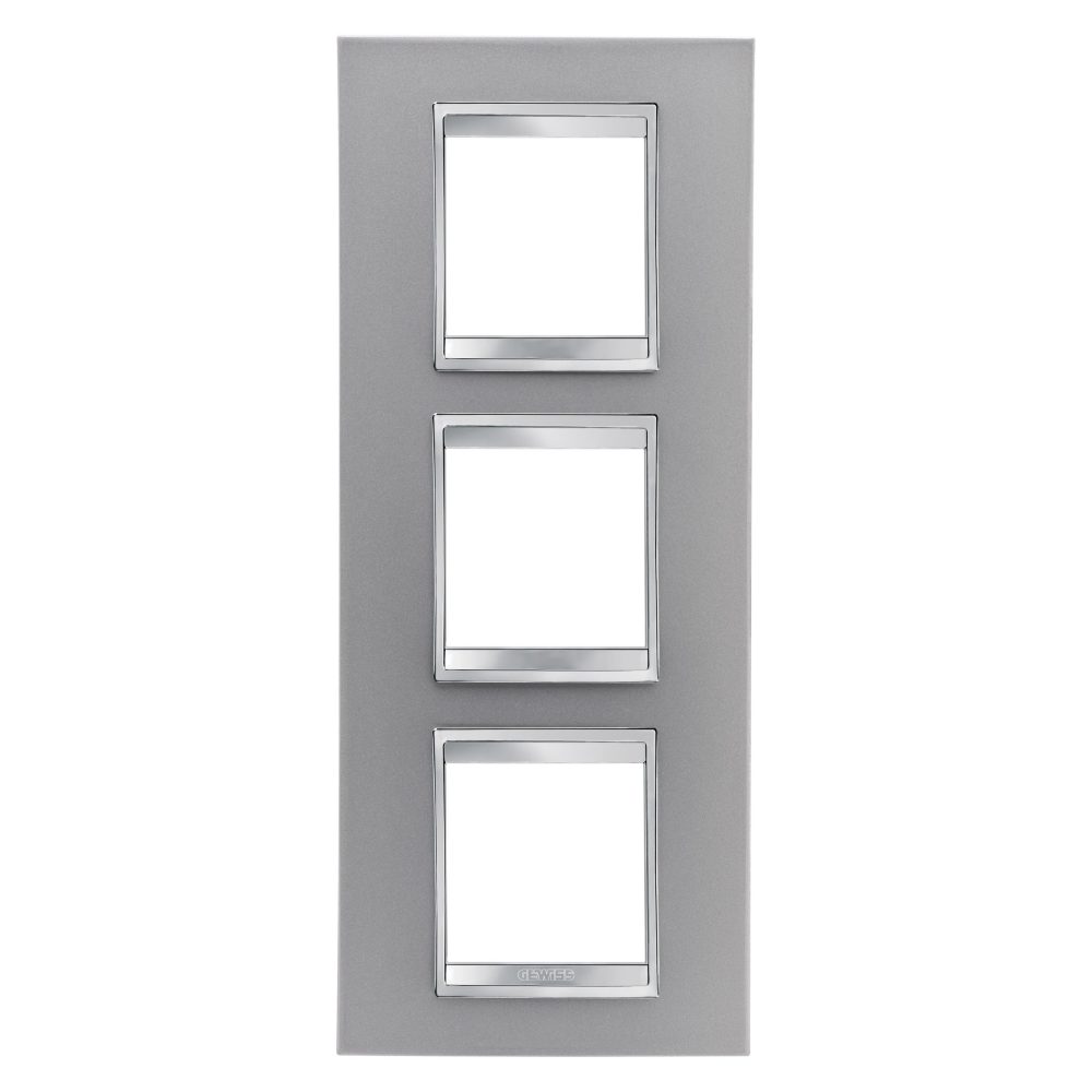  abdeckrahmen lux international - in lackiertem technopolymer - 2+2+2 module vertikal - titan - chorusmart