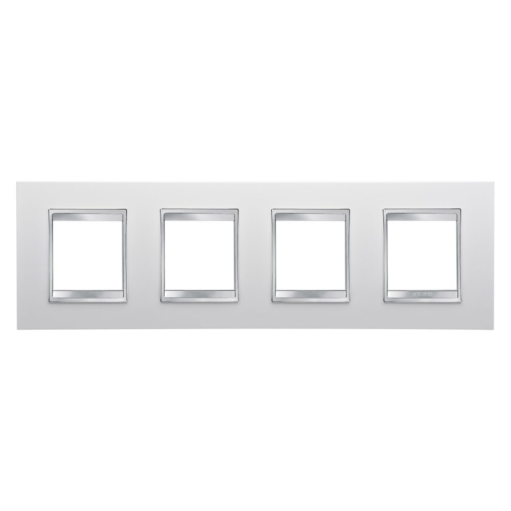  abdeckrahmen lux international - in technopolymer - 2+2+2+2 module horizontal - weiss - chorusmart