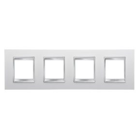 LUX INTERNATIONAL PLATE - IN TECHNOPOLYMER - 2+2+2+2 MODULES HORIZONTAL - WHITE - CHORUSMART