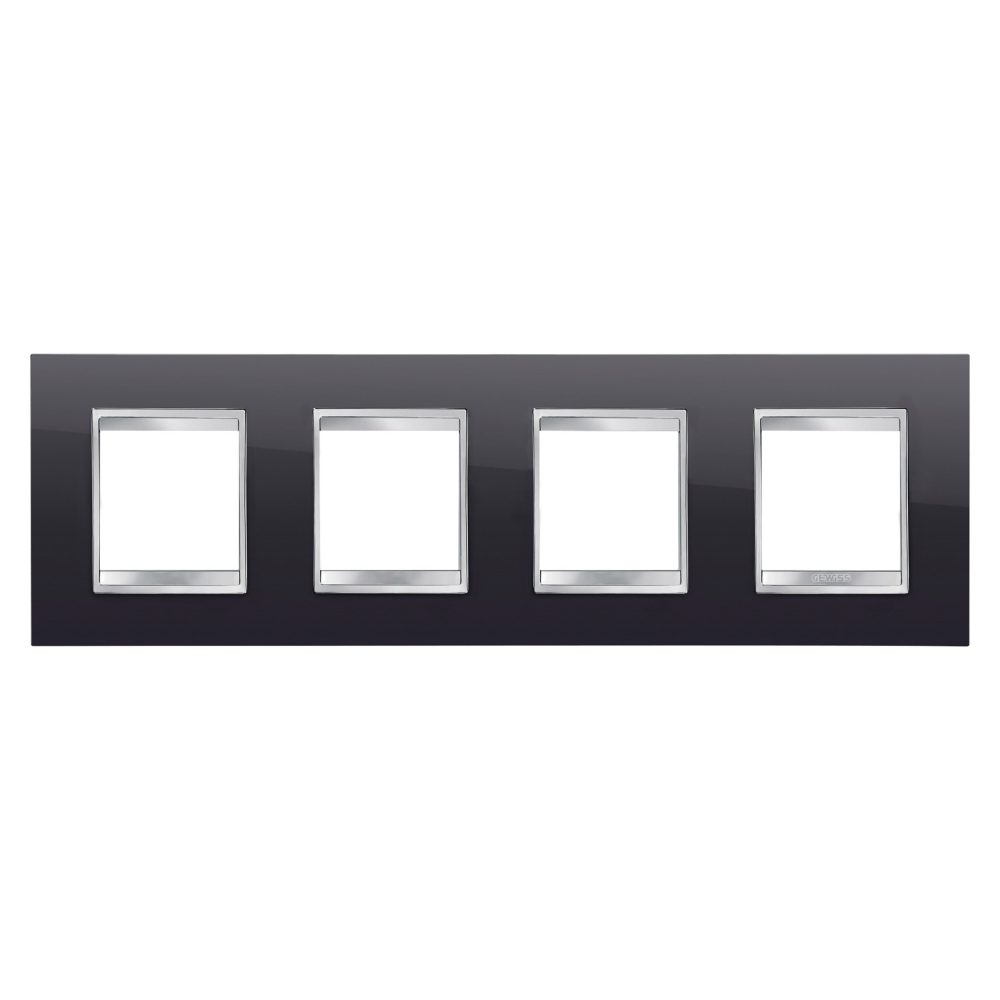  lux international plate - in technopolymer - 2+2+2+2 modules horizontal - toner black - chorusmart