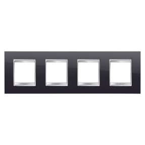 rámeček lux international – z technopolymeru – 2+2+2+2 moduly vodorovné – inkoustově černá – chorusmart