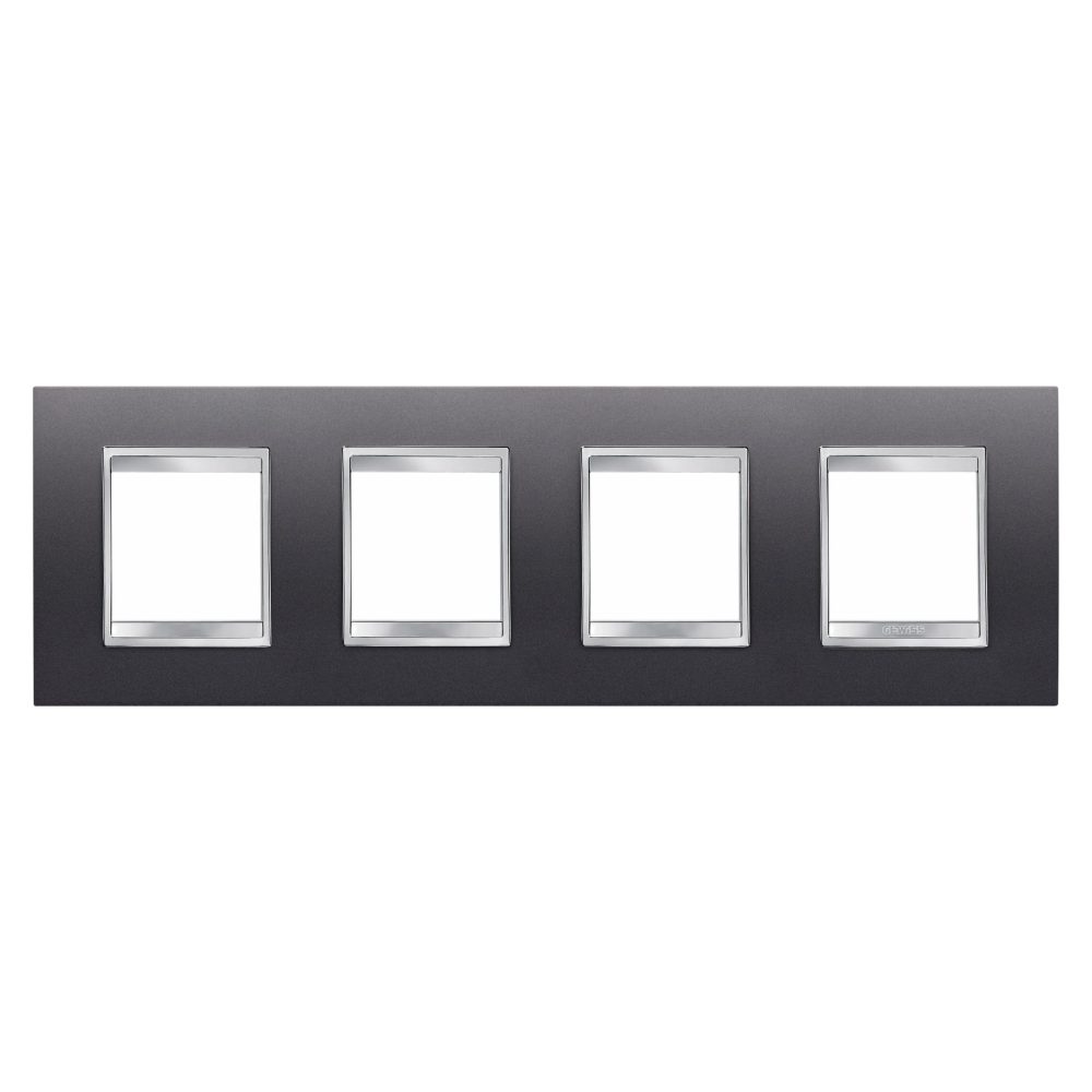 rámeček lux international – z technopolymeru opatřeného nátěrem – 2+2+2+2 moduly vodorovné – břidlice – chorusmart