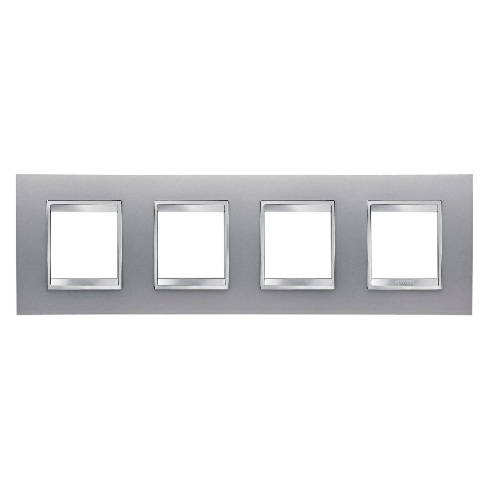  placa lux international - tecnopolímero barnizado - 2+2+2+2 módulos horizontal - titanio - chorusmart