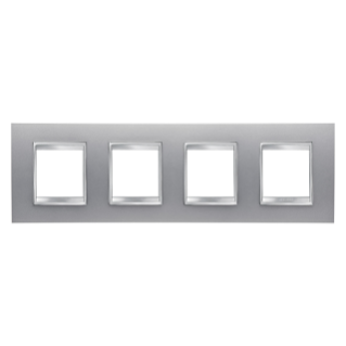 LUX INTERNATIONAL PLATE - IN PAINTED TECHNOPOLYMER - 2+2+2+2 MODULES HORIZONTAL - TITANIUM - CHORUSMART