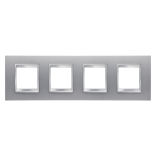 LUX INTERNATIONAL PLATE - IN PAINTED TECHNOPOLYMER - 2+2+2+2 MODULES HORIZONTAL - TITANIUM - CHORUS