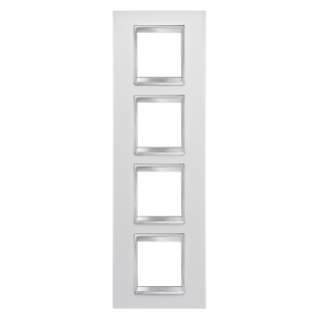 LUX INTERNATIONAL PLATE - IN TECHNOPOLYMER - 2+2+2+2 MODULES VERTICAL - WHITE - CHORUSMART