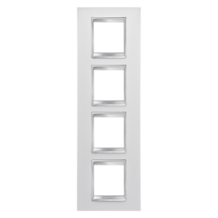 LUX INTERNATIONAL PLATE - IN TECHNOPOLYMER - 2+2+2+2 MODULES VERTICAL - WHITE - CHORUS