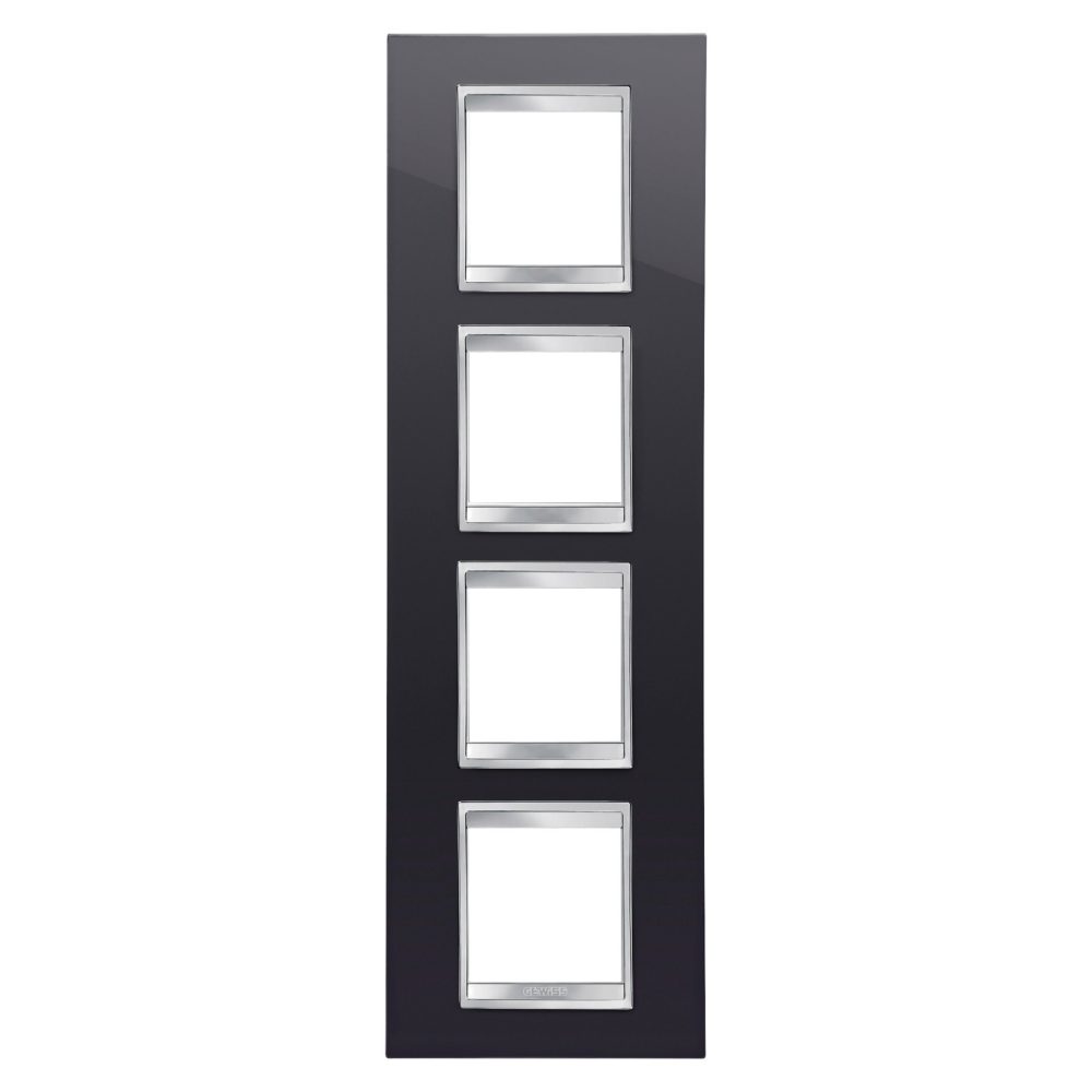  plaque lux - en polymère technique - 2+2+2+2 modules verticaux - noir toner - chorusmart