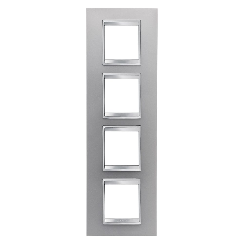  lux international plate - in painted technopolymer - 2+2+2+2 modules vertical - titanium - chorusmart