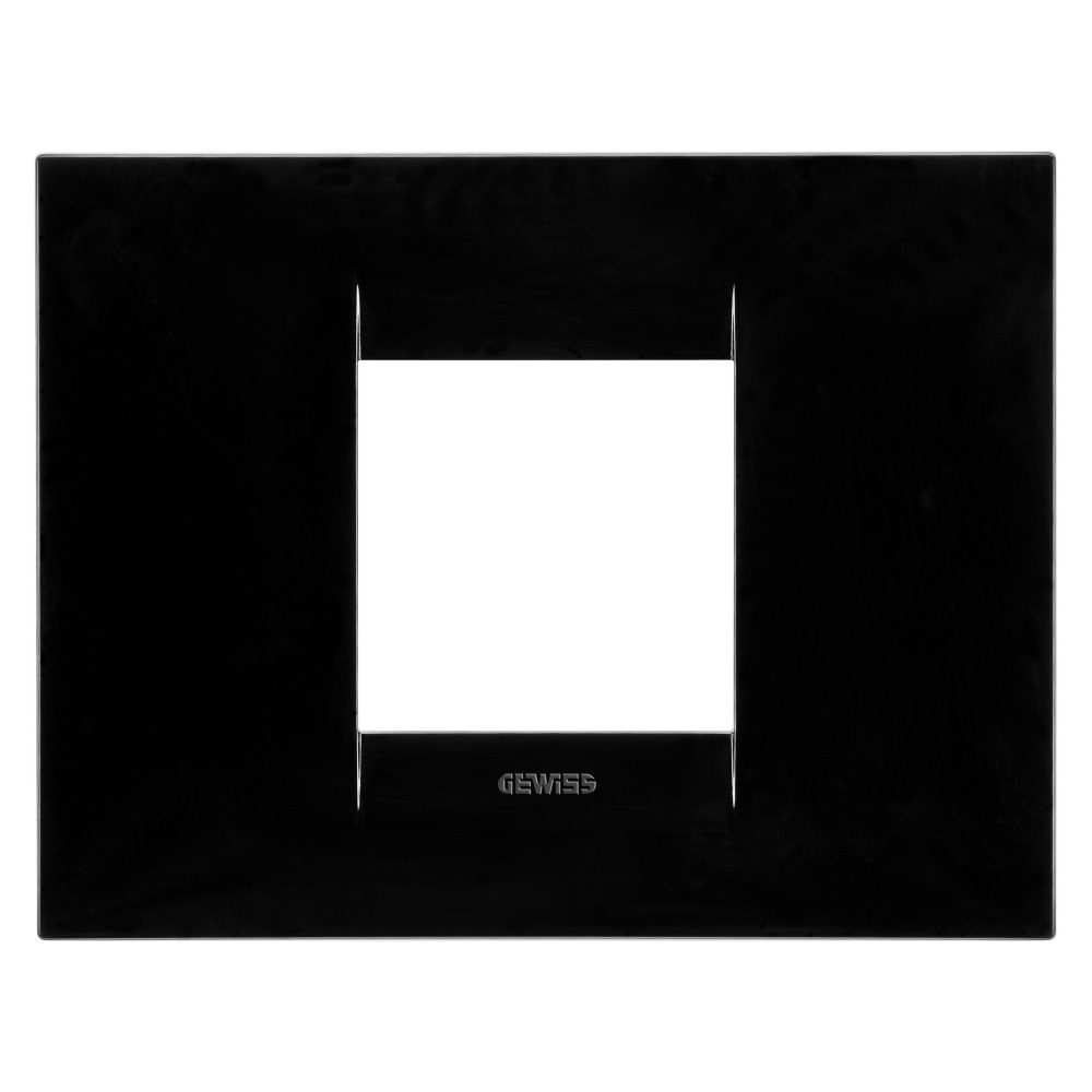  placca geo - in tecnopolimero - 2 posti - nero toner - chorusmart