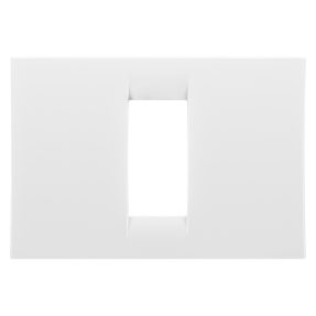placca virna - in tecnopolimero finitura lucida - 1 posto - bianco nuvola - system