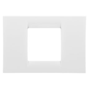 placca virna - in tecnopolimero finitura lucida - 2 posti - bianco nuvola - system