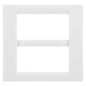 placca virna - in tecnopolimero finitura lucida - 8 posti (4+4 sovrapposti) - bianco nuvola - system