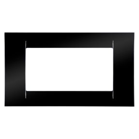 placca virna - in tecnopolimero finitura lucida - 4 posti - nero toner - system