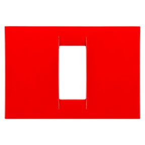 virna-abdeckrahmen - aus technopolymer mit glanzoberfläche - 1 einsätz - geranienrot - system