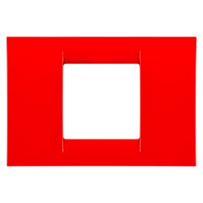 placca virna - in tecnopolimero finitura lucida - 2 posti - rosso geranio - system