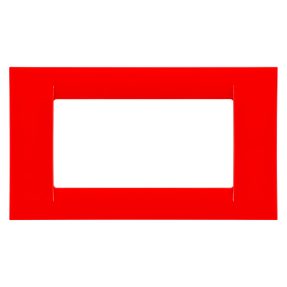 placca virna - in tecnopolimero finitura lucida - 4 posti - rosso geranio - system